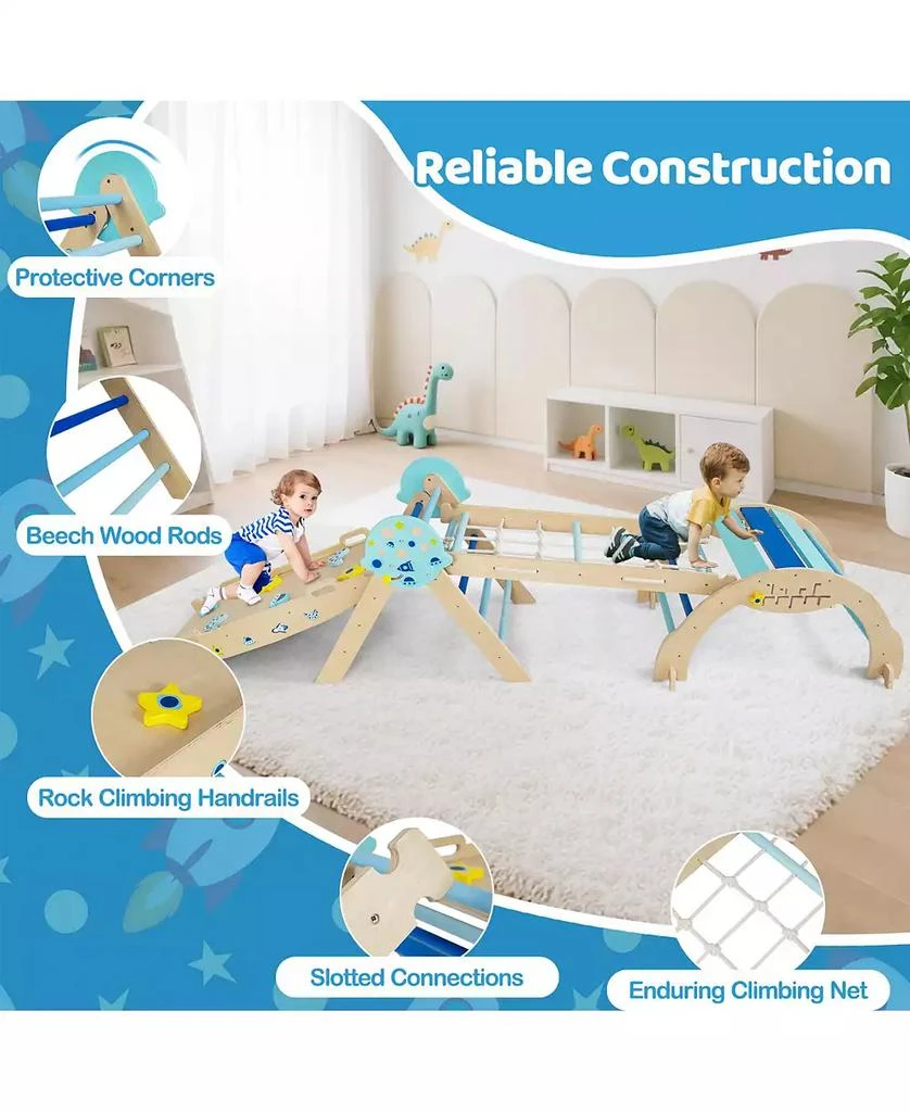 Mecale 8-in-1 Foldable Triangle Baby Climbing Toys, Astronaut/Unicorn Theme 4