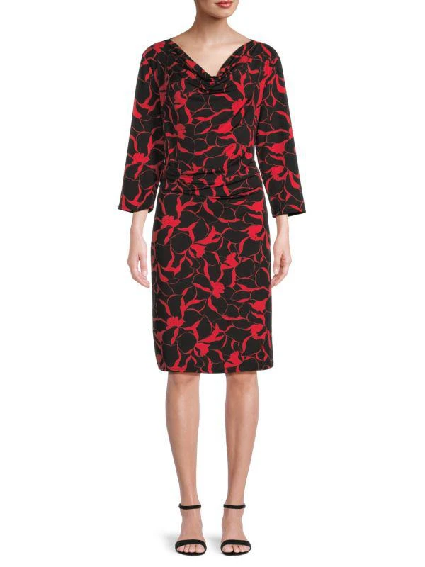TASH + SOPHIE Floral Cowl Neck Dress 1