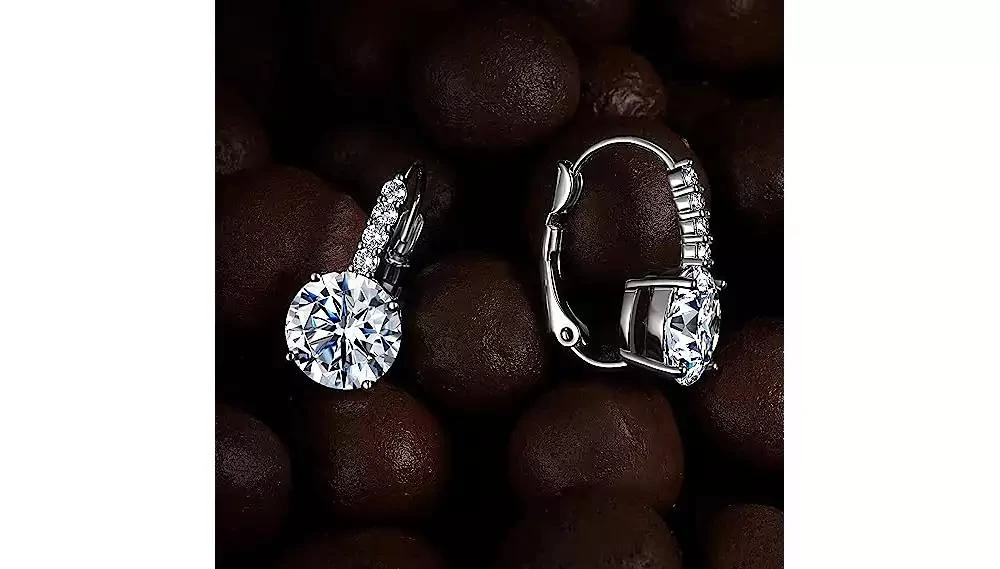 Rachel Glauber Classic Elegant Basket-Set Drop Leaver Back Earrings 3