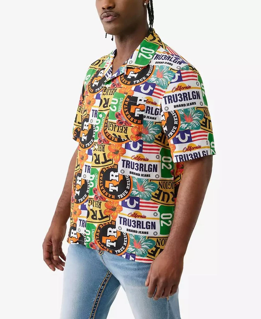 True Religion Men's Short Sleeve Allover Print Camp Shirt 3