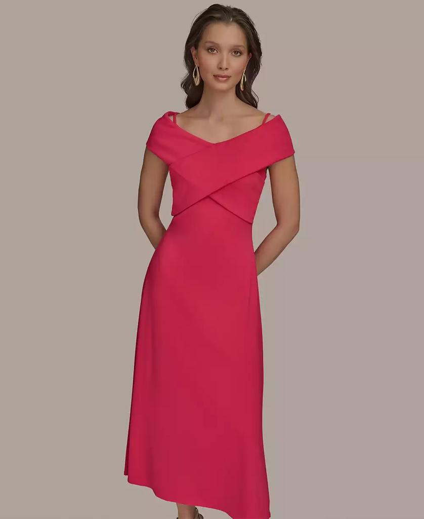 【Donna Karan New York】Criss-Cross Off-Shoulder Dress Donna Karan New York Women's Criss-Cross Off-Shoulder Dress