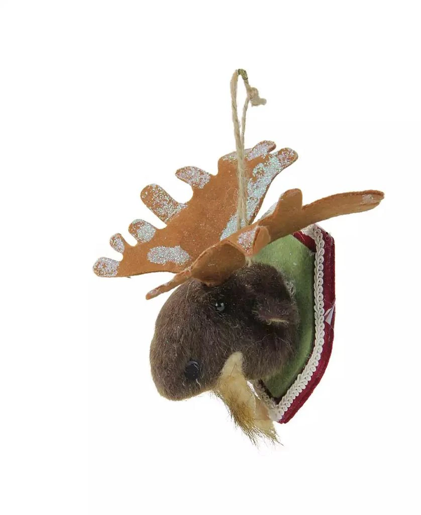 Northlight 7" Gray and Beige Stuffed Male Moose Head Plaque Christmas Ornament 2