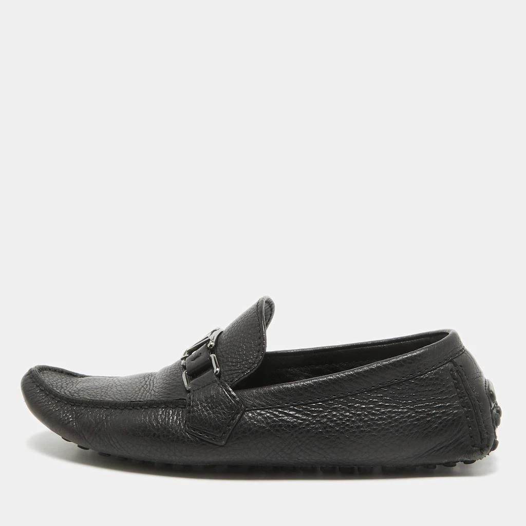 Louis Vuitton Louis Vuitton Black Leather Hockenheim Slip on Loafers Size 40 1