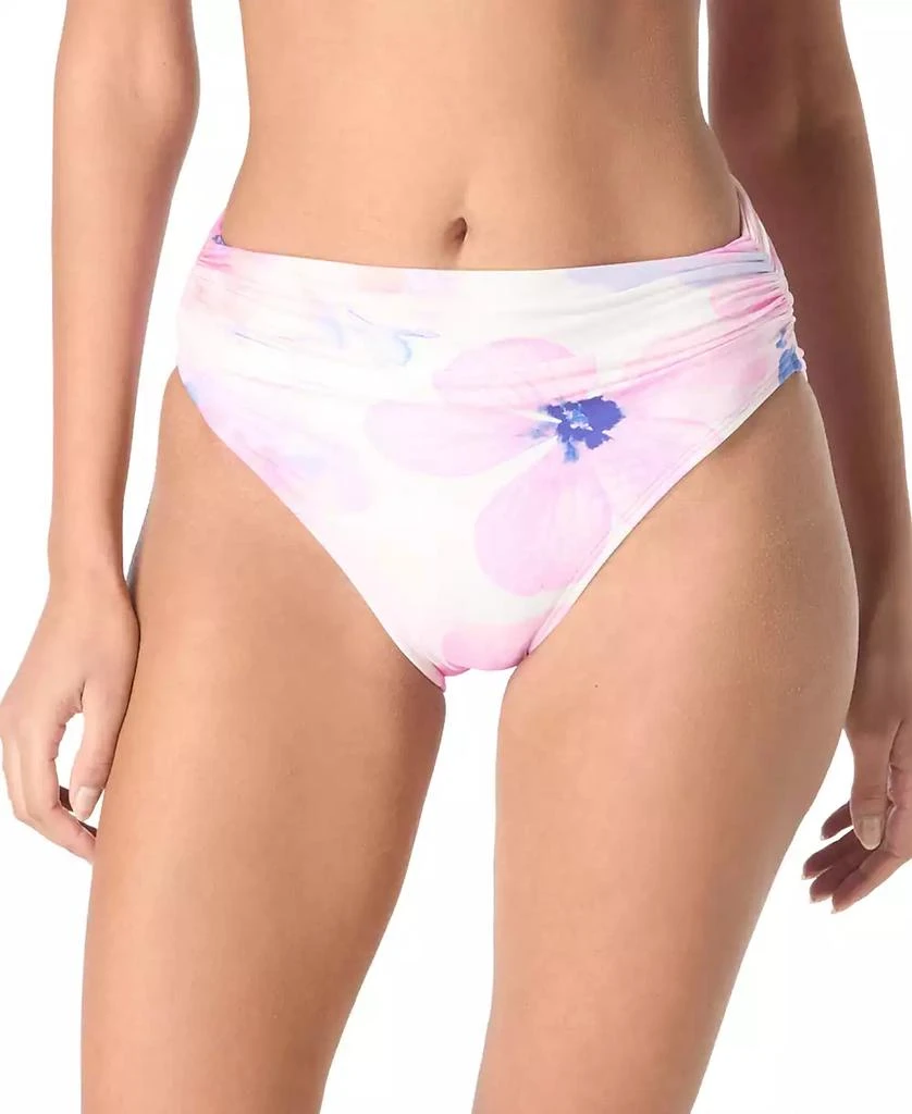 Carmen Marc Valvo Women's Printed Shirred-Side Bikini Bottoms 1