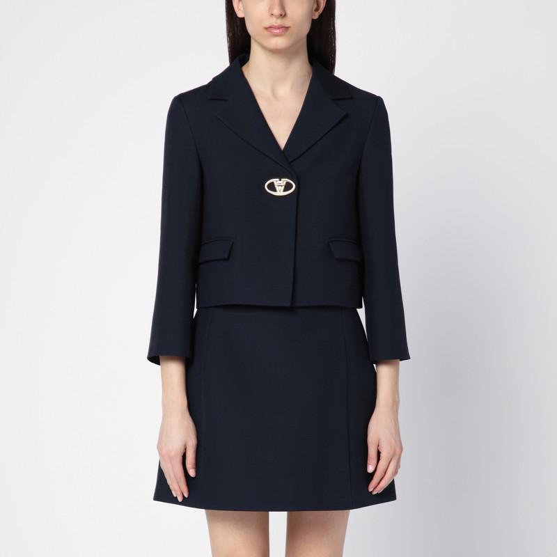 【関税&送料込み】Valentino Garavani Navy Blue Wool Blazer Valentino Valentino Garavani Navy Blue Wool Blazer - Suits