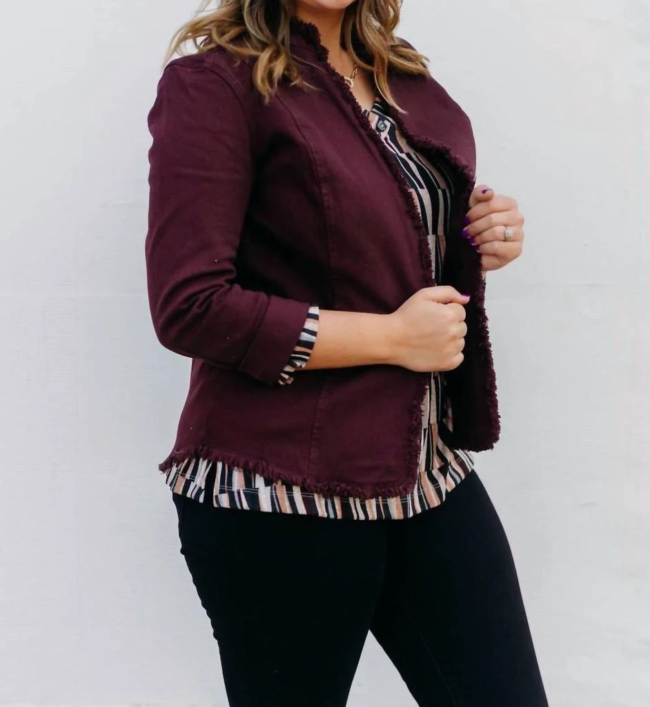 Multiples Multiples - Rolled Stand Collar Open Front Jacket 3