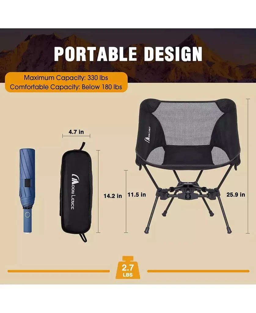 Piscifun Portable Camping Chair Backpacking Chair - The 4th Generation Ultralight Folding Chair -Lightweight Foldable Chairs for Hiking Beach 2