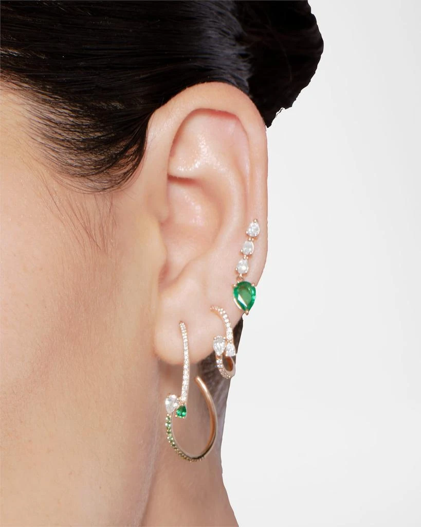 LANA Green Emerald and Pear Diamond Ear Crawlers 2