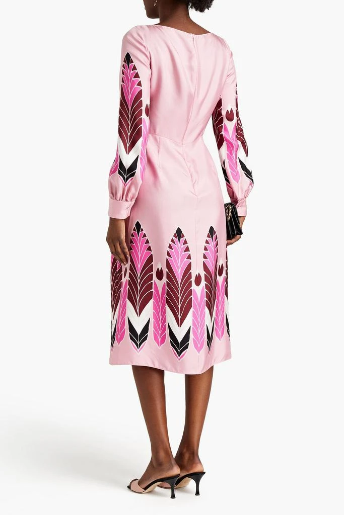 VALENTINO GARAVANI Pleated printed silk-twill midi dress 3