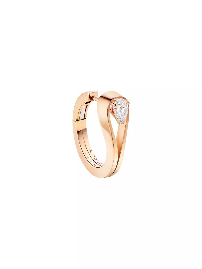 Repossi Serti Inversé 18K Gold & 0.20 TCW Diamond Single Hoop Earring
