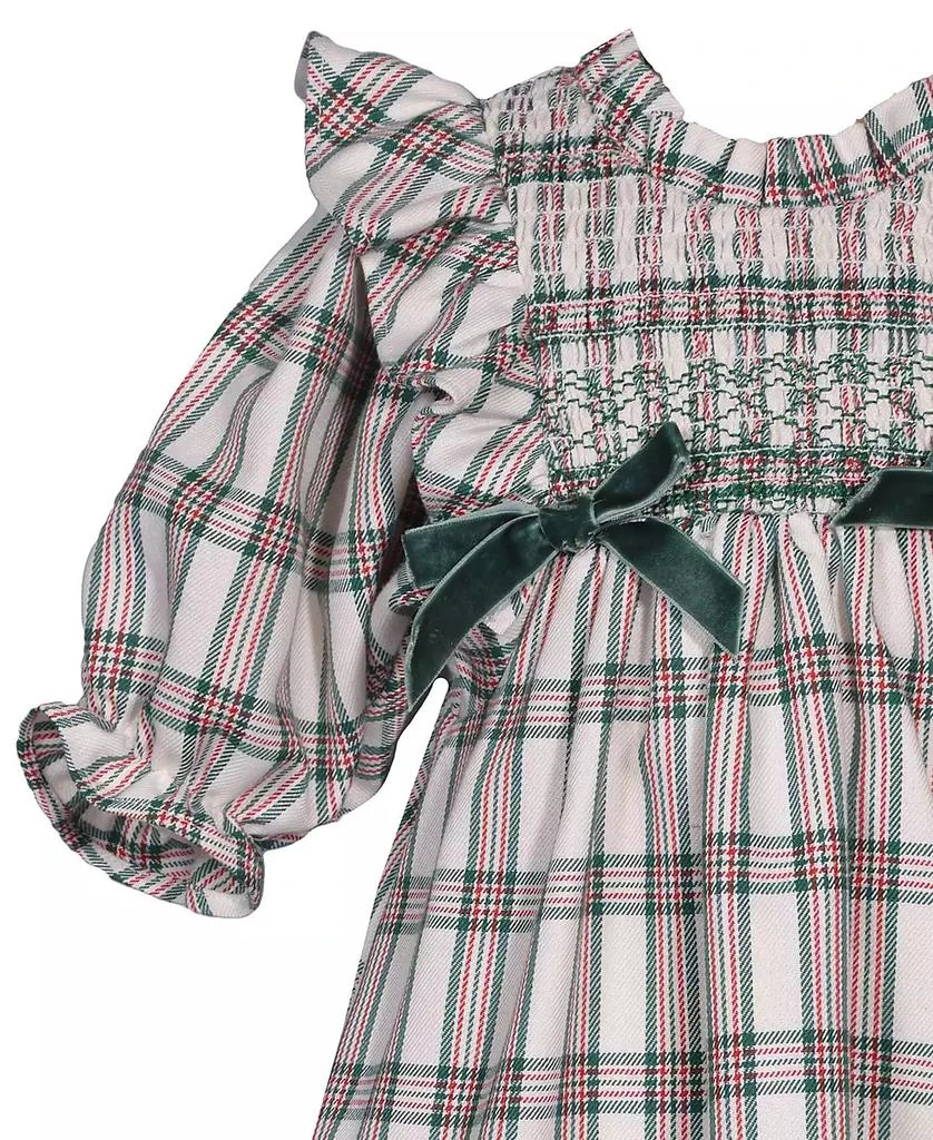 Bonnie Baby Baby Girls Three Quarter Sleeved Plaid Dress 3