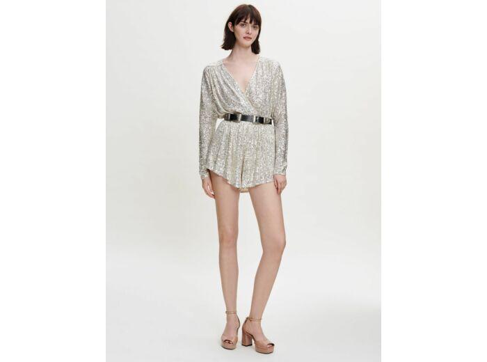 maje Combinaison short en sequins all over