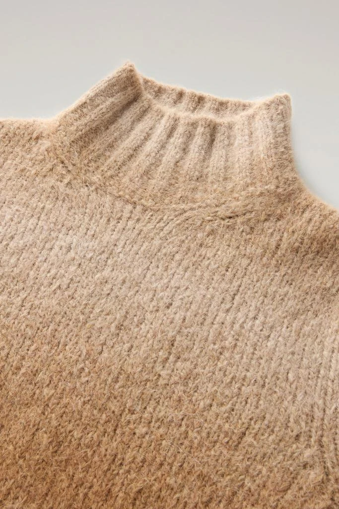 WOOLRICH Turtleneck Sweater in Alpaca Blend with Dégradé Effect - Women - Beige 6