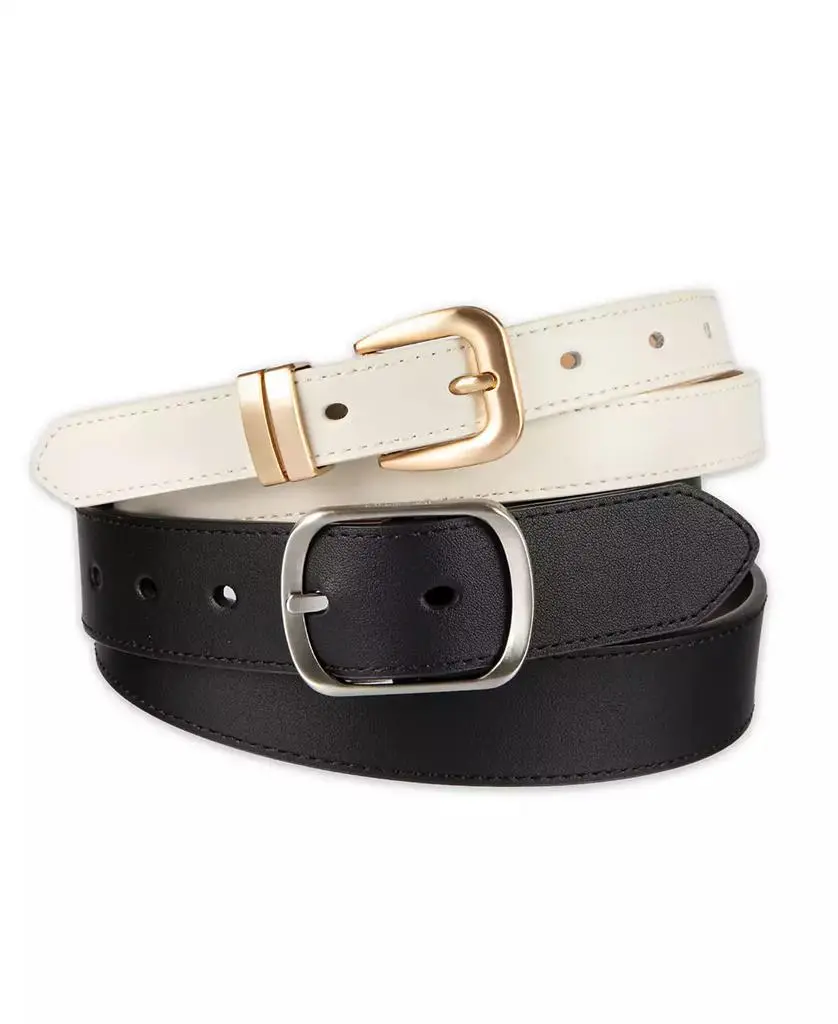 Calvin Klein 2-Pc. Reversible Center Bar Buckle Belt Set
