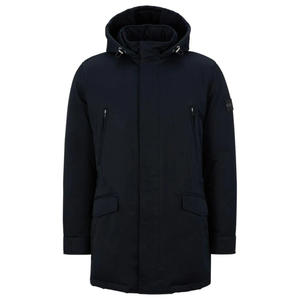 Hugo Boss Down-filled hooded jacket with logo patch 1