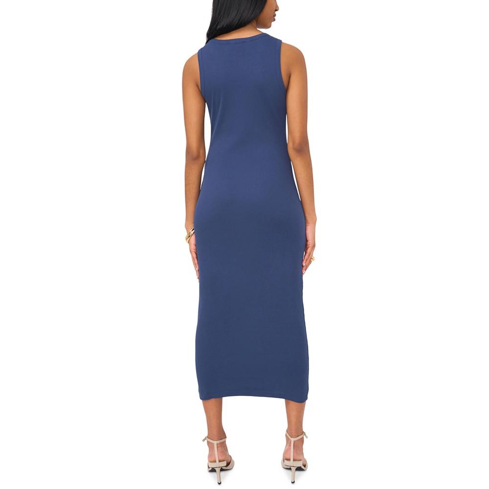 1.STATE Women's Lace-Up Cotton Bodycon Midi Dress