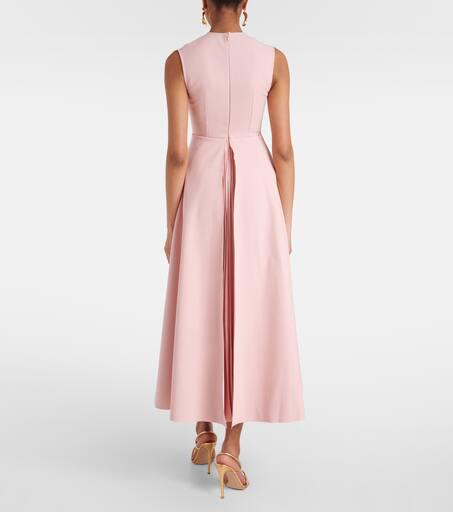 SOLACE LONDON Severny pleated layered midi dress - Dresses