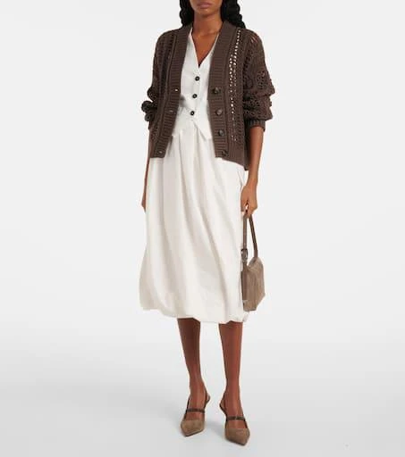 Brunello Cucinelli Monili appliqué cotton-blend poplin vest 2