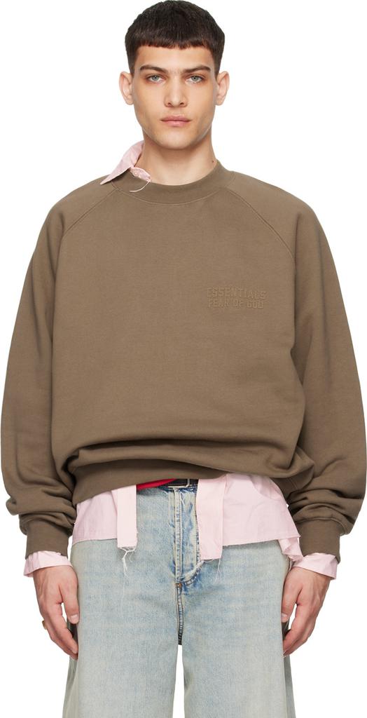 Fear of God ESSENTIALS Brown Crewneck Sweatshirt