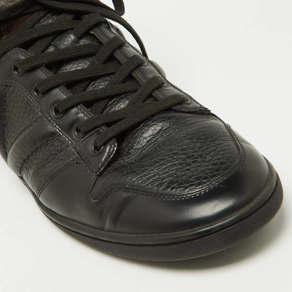 Louis Vuitton Louis Vuitton Black Leather and Calfhair Trainer High Top Sneakers Size 43 7