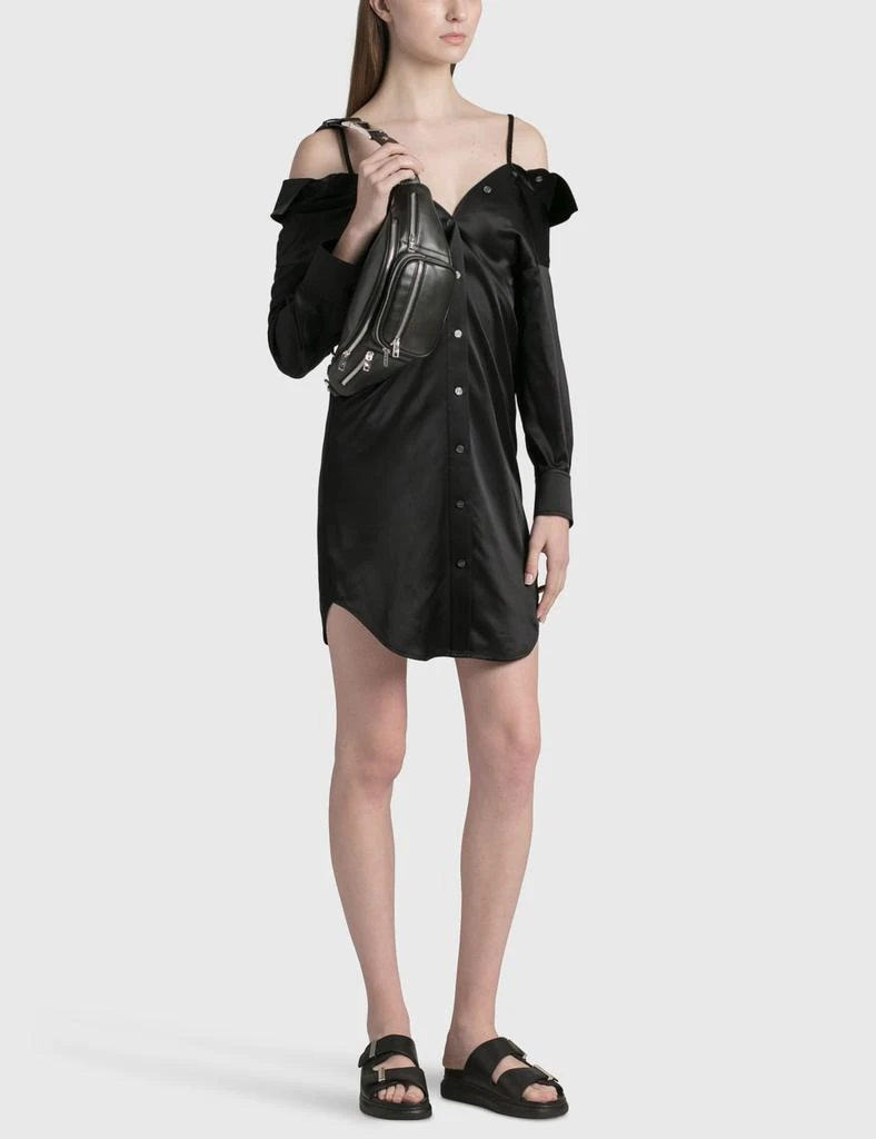 T By Alexander Wang Off The Shoulder Shirt Dress With Scrunchie Strap 4