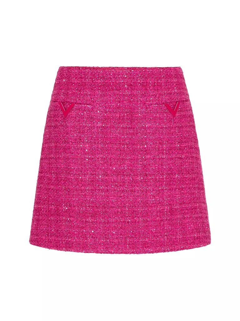 Valentino Glaze Tweed Light Mini Skirt 1