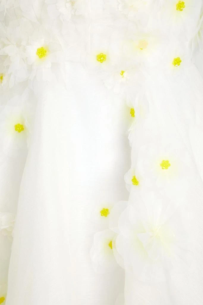 Zimmermann Floral-appliquéd linen and silk-blend mini dress 4