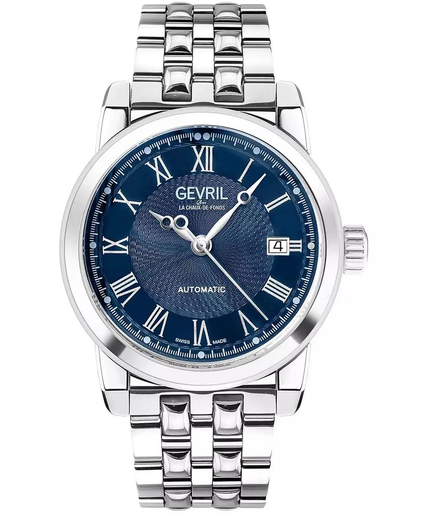 Gevril Men
s Madison Swiss Automatic Silver-Tone Stainless Steel Watch 39mm 1