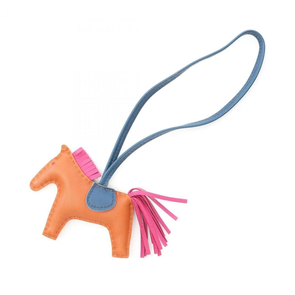 Hermes blue pink Agneau Milo Handbag Charm (Pre-Owned)