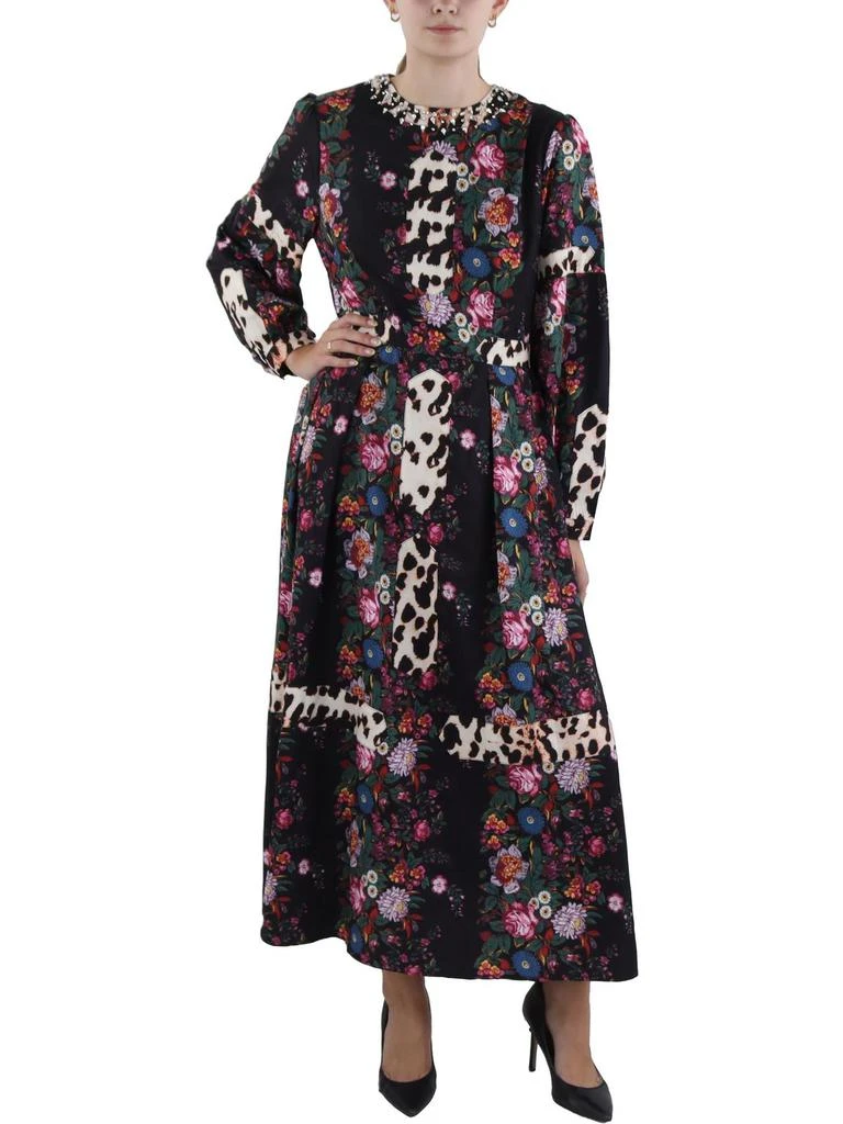 Beulah Womens Floral Print Embellished Maxi Dress 1