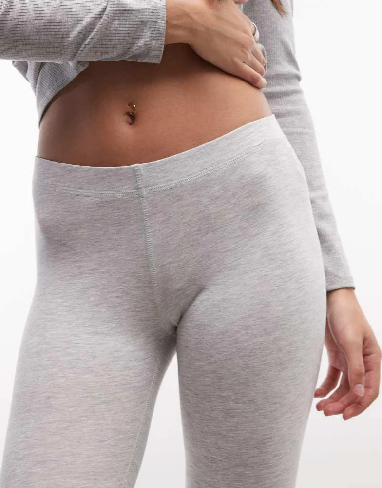 Monki Monki jersey stretch capri pants in grey melange 3