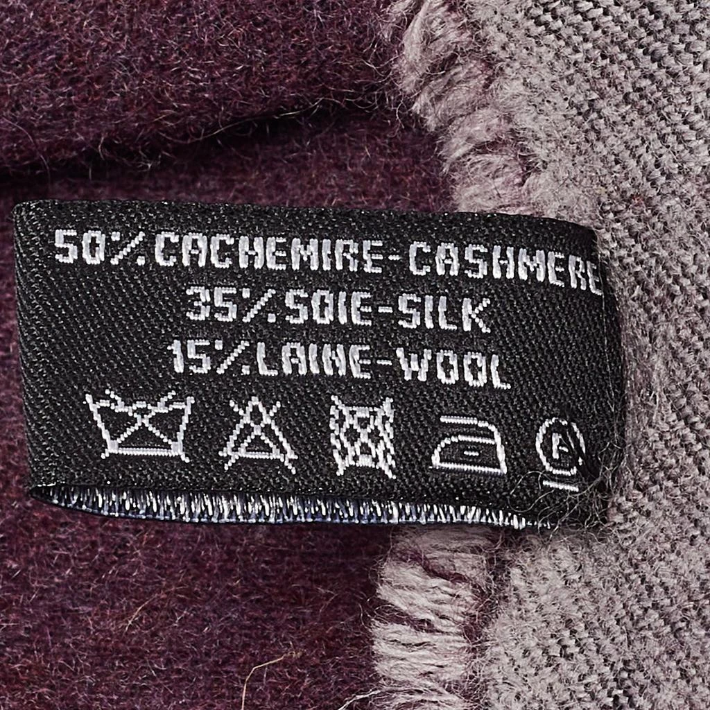 Chanel Chanel Multicolor Logo Pattern Cashmere and Silk Raw Edge Scarf 5