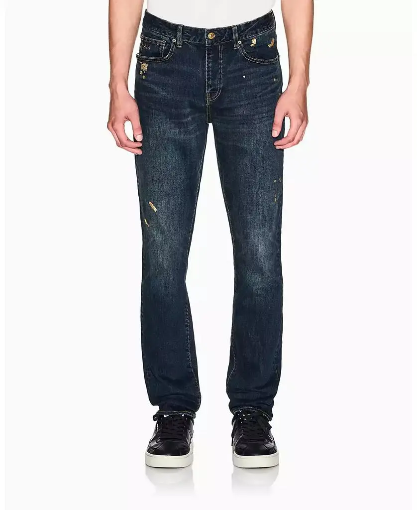 Armani Exchange Men's J14 Slim Gold Splatter Jeans