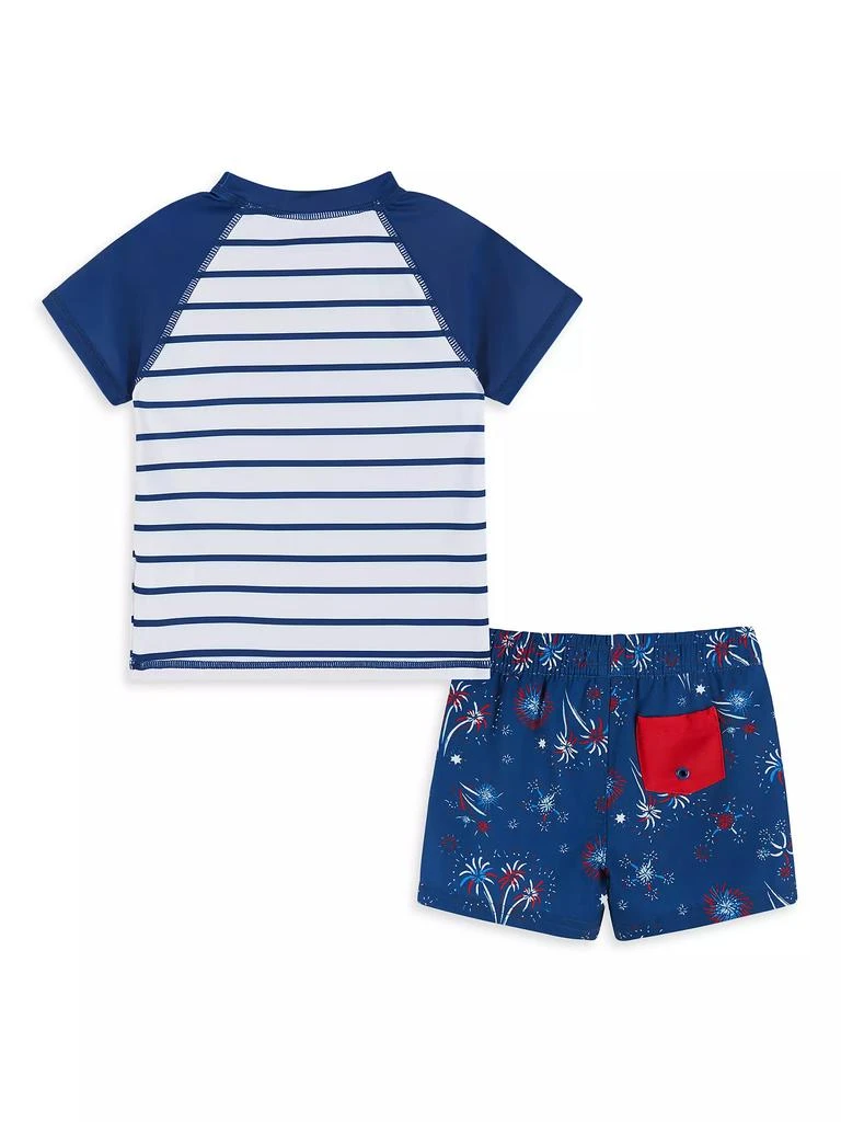 Andy & Evan Little Boy's & Boy's Striped & Fireworks T-Shirt & Shorts Rashguard Set 2