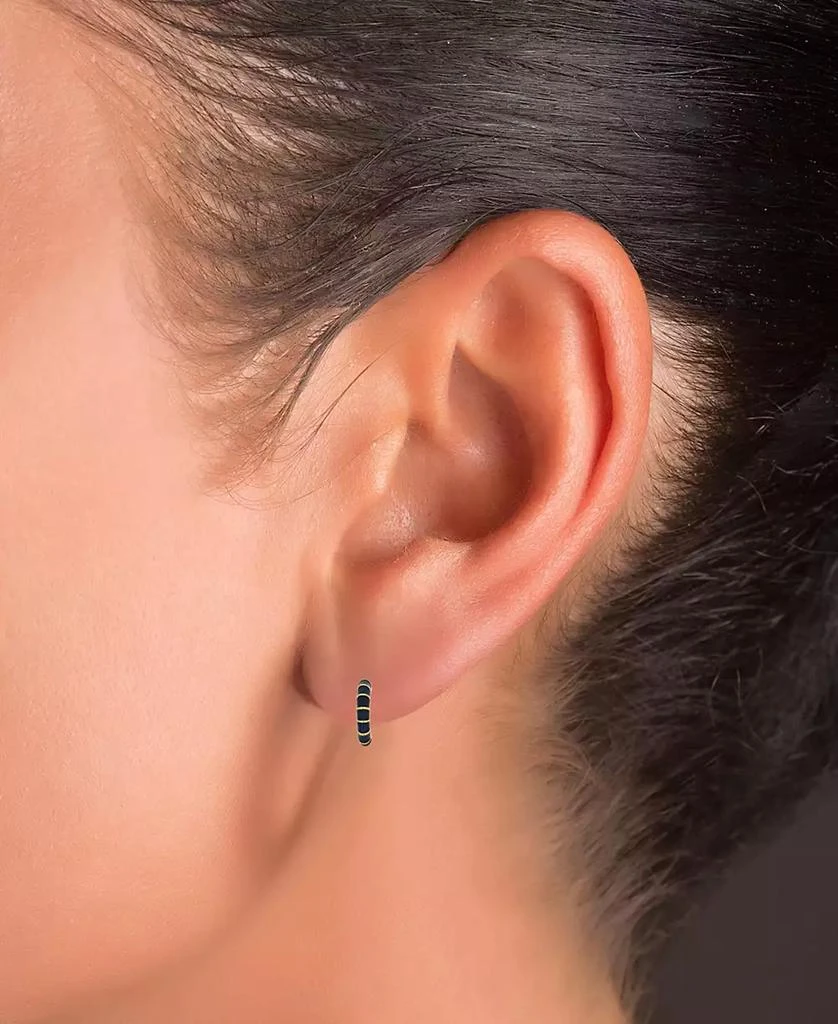 Macy
s Enamel Hoop Earrings in Sterling Silver or 14k Gold over Sterling Silver, 1/2" 3