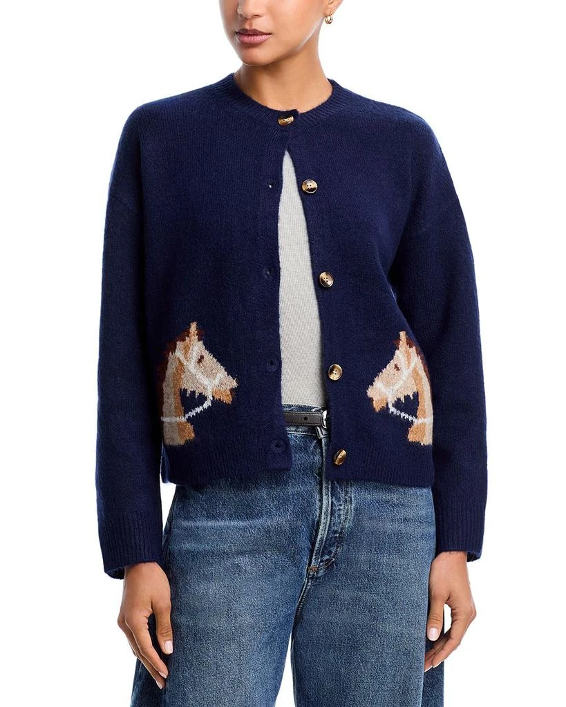AQUA Horse Print Cardigan 1
