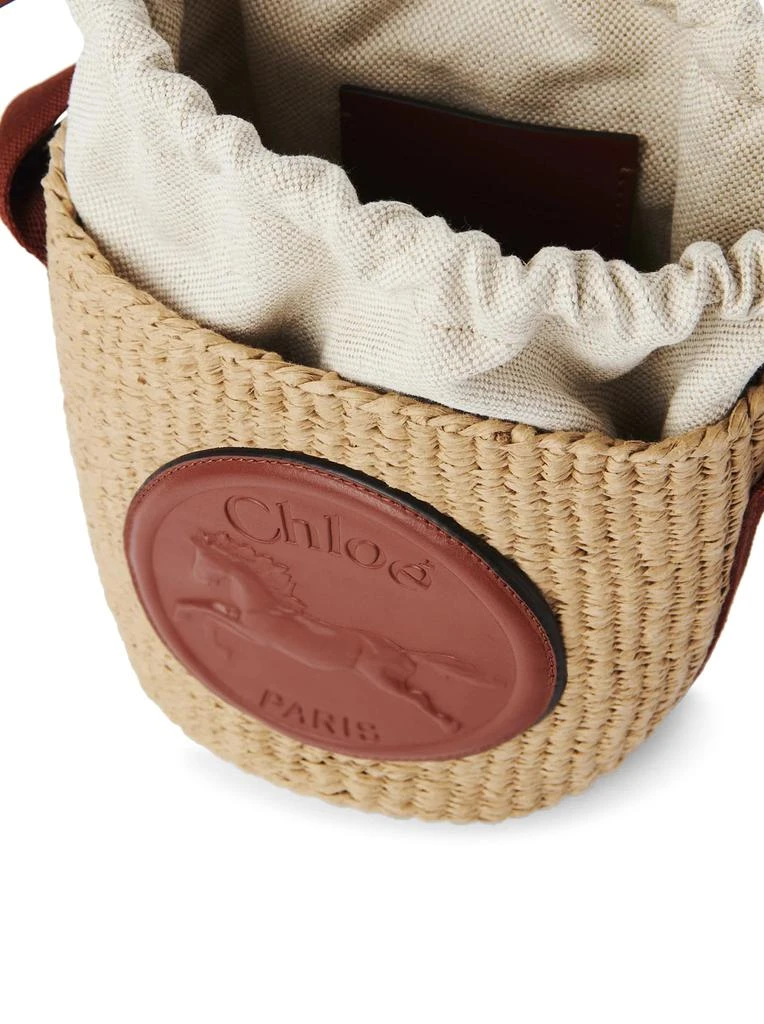 Chloe` HORSE MEDAL SMALL BASKET BAG IN NATURAL FIBERS 6