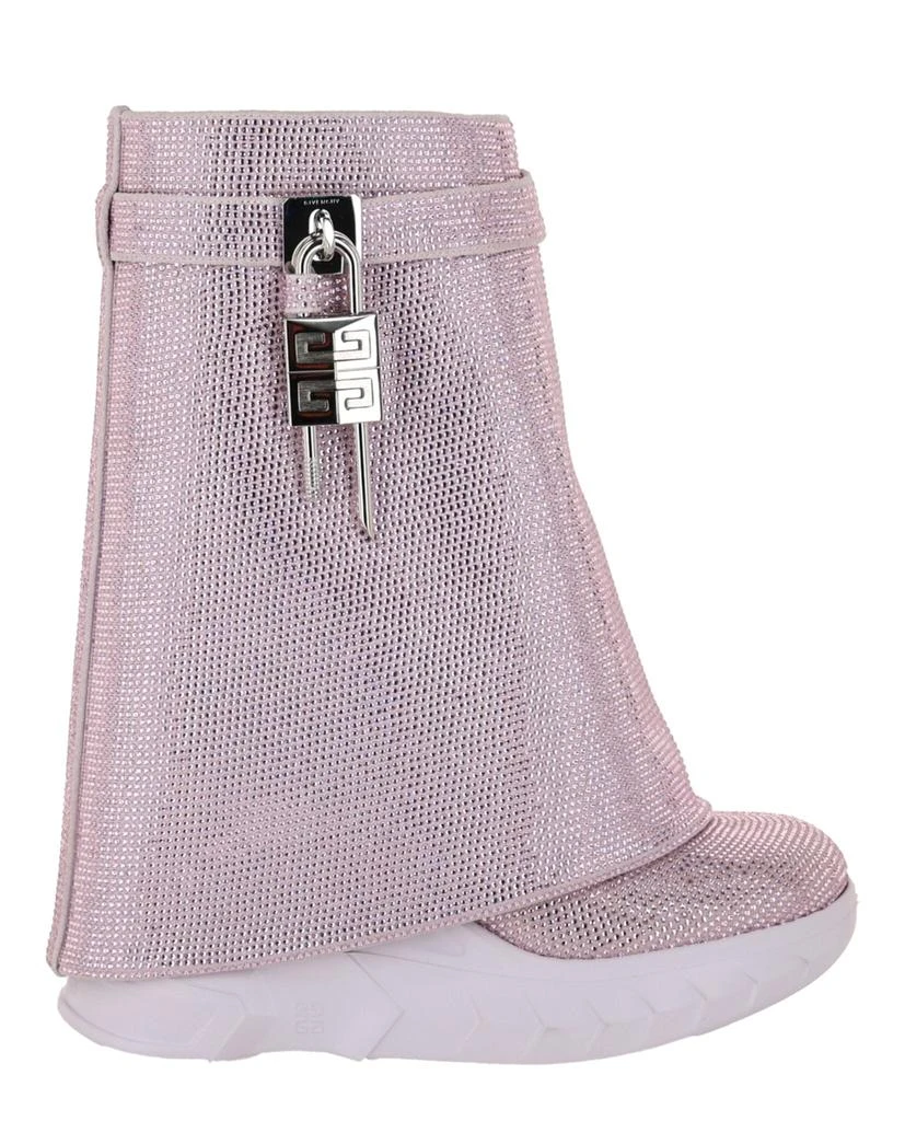 Givenchy Shark Lock Biker Ankle Boots In Leather With Strass 1