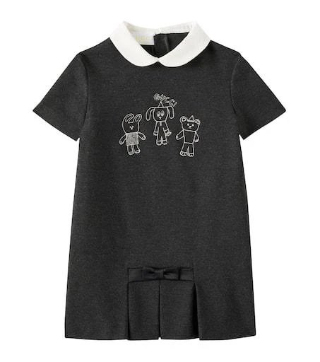 Gucci Baby embroidered cotton jersey dress - Baby Clothing - Free Shipping  - BeyondStyle