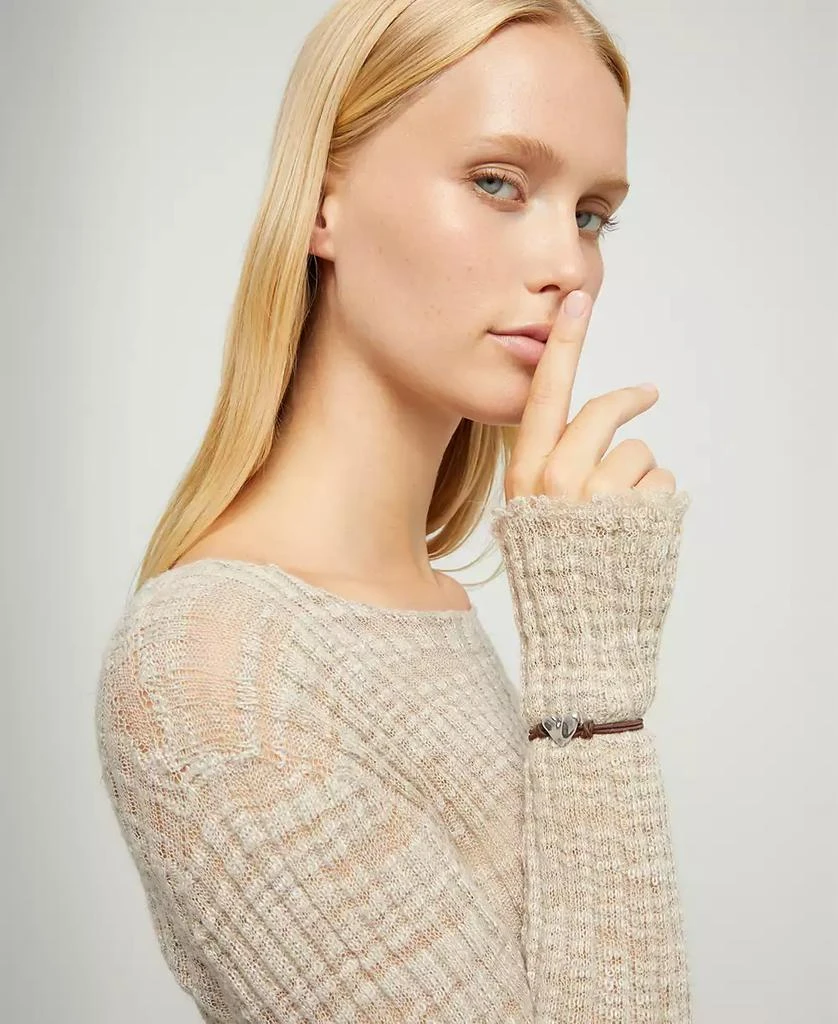 UNOde50 Brown Elastic Thread Sterling Silver Plated Bracelet with Heart 4