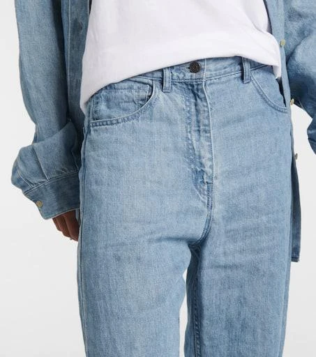 The Row Tarley mid-rise linen wide-leg jeans 4
