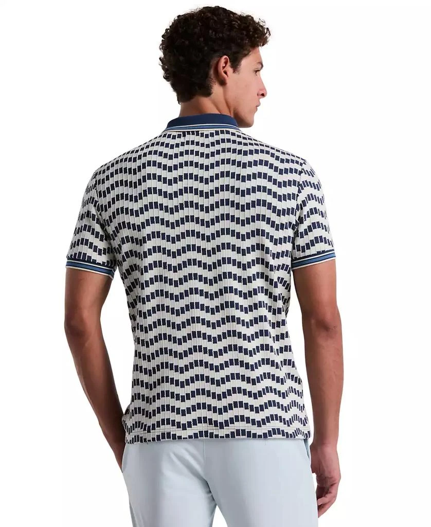 Original Penguin Men's Slim Fit Short Sleeve Zig Zag Textured Polo Shirt 2