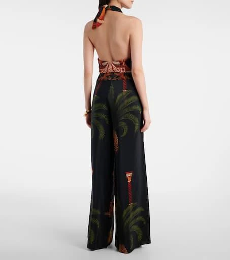 JOHANNA ORTIZ Printed high-rise silk wide-leg pants 3