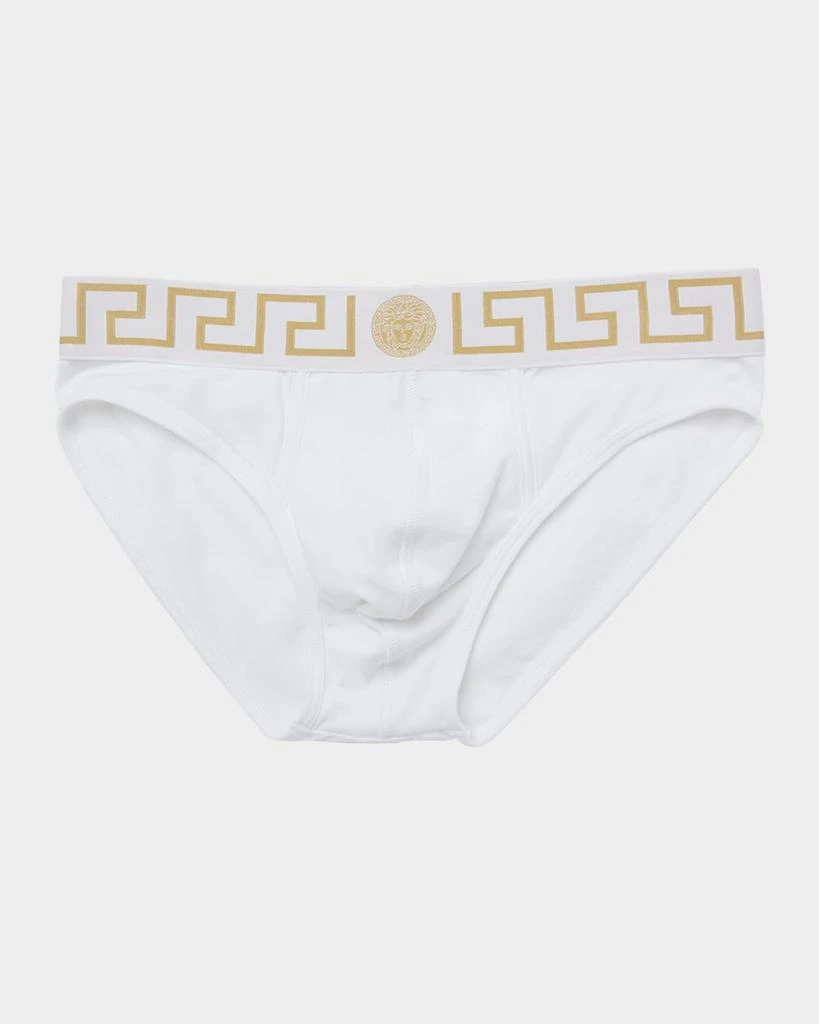 Versace Men's Greek Key Organic Cotton Stretch Briefs 1