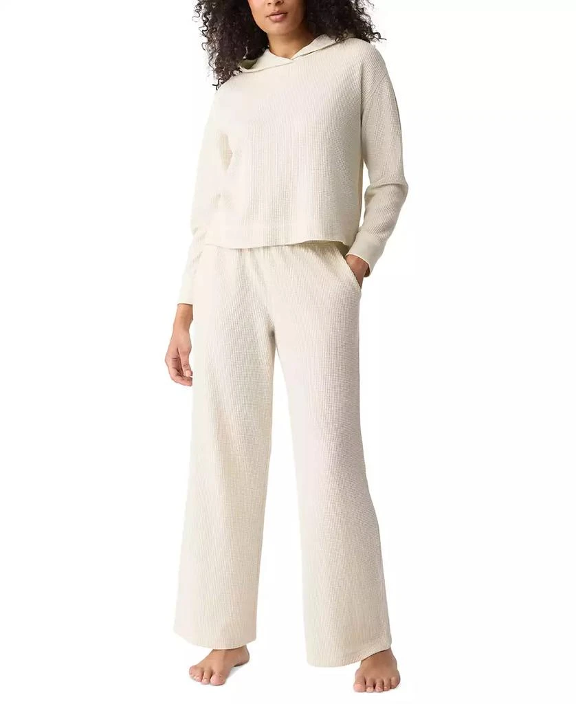 GAP GapBody Women's 2-Pc. Hooded Brushed Waffle Pajama Set 3