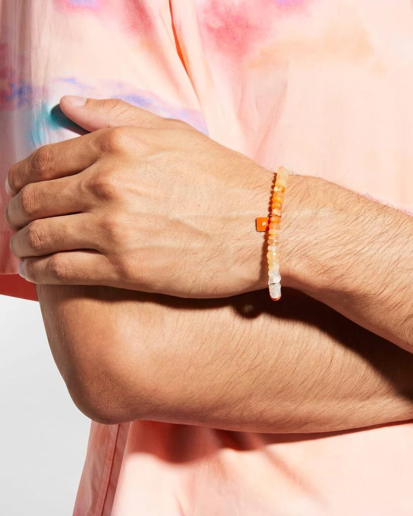 Sydney Evan Men's Enamel Dice Fire Opal Beaded Bracelet 2