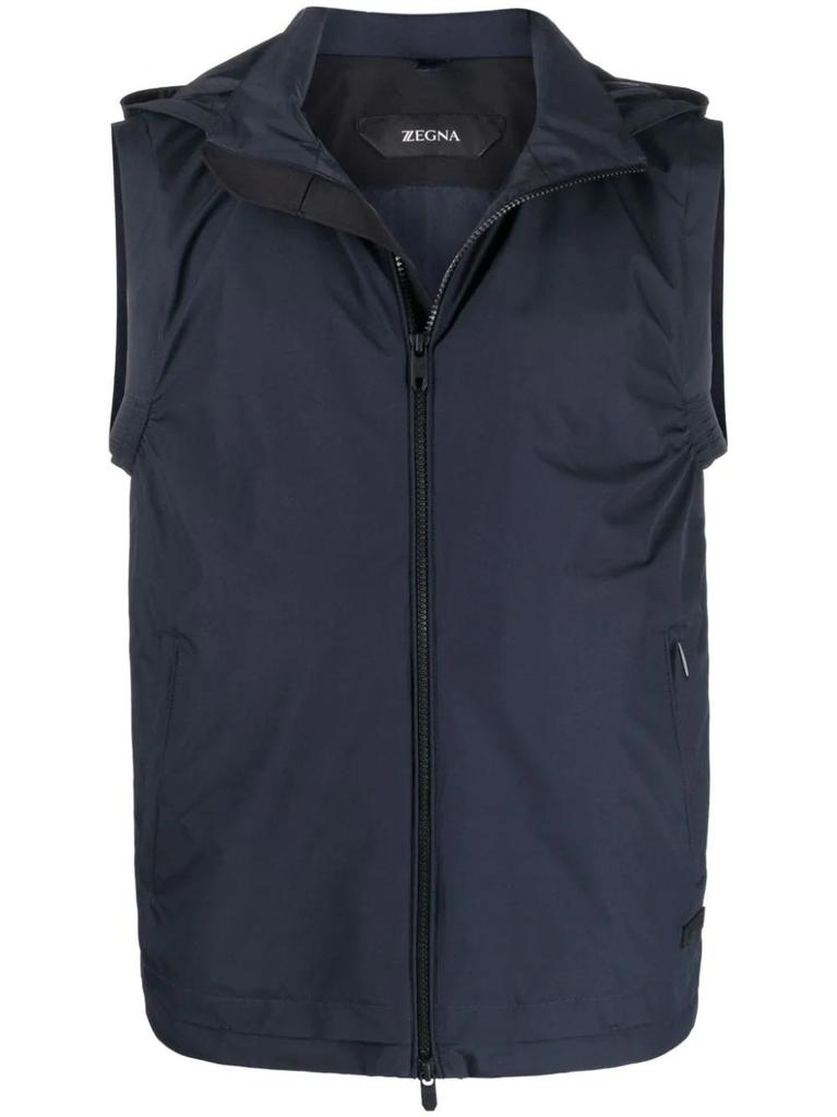 NA Blue Hooded zip up vest