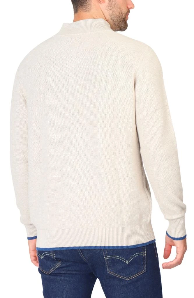 TailorByrd Cotton Textured Waffle Quarter-Zip 2