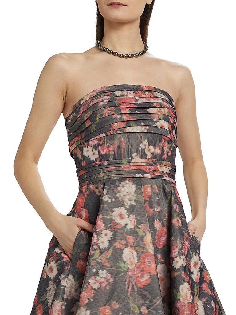 Pamella Roland Floral Taffeta Cocktail Dress 6