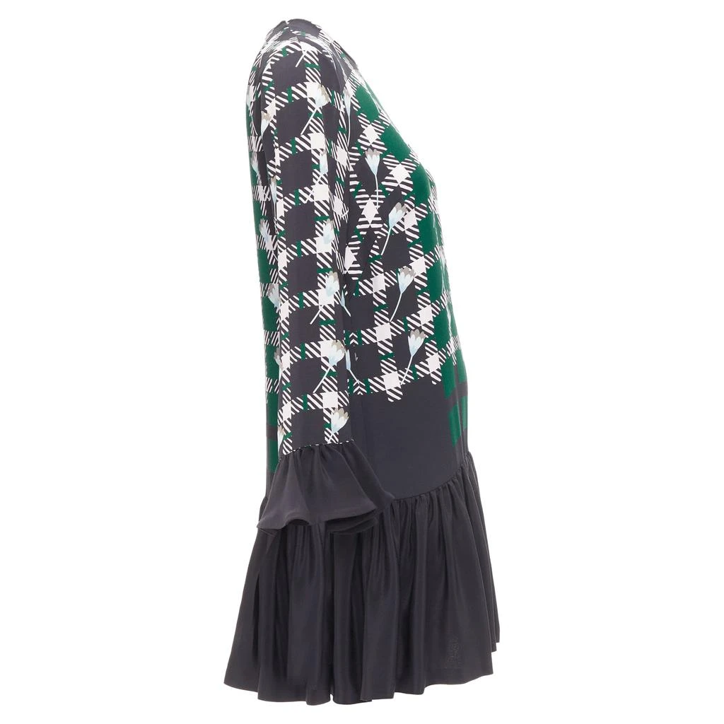 MARKUS LUPFER floral check drop waist dress 4